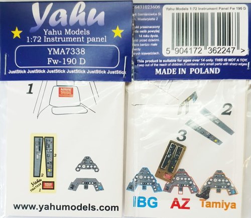 Przejdź do produktu Yahu YMA7338 - 1:72 Fw 190D tablica przyrządów