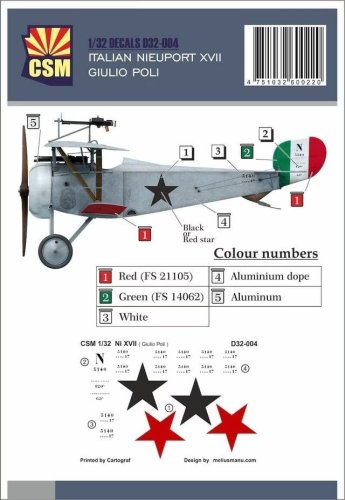 Przejdź do produktu Copper State Models CSM D32-004 - 1:32 Italian Nieuport XVII Giulio Poli