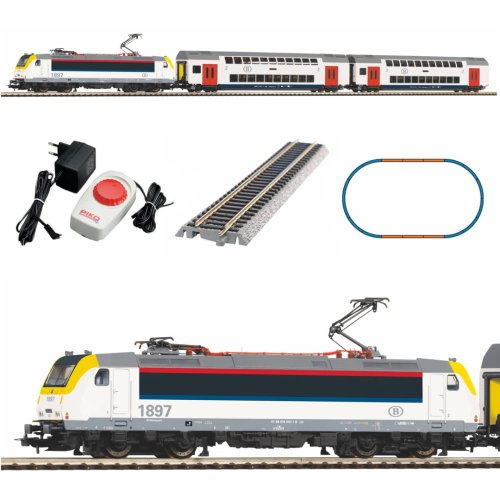 Przejdź do produktu PIKO 97943 H0 - Kolejka elektryczna z lokomotywą BR 186 SNCB i 2 wagonami piętrowymi