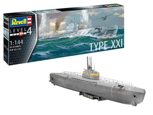 Przejdź do produktu Revell 05177 - 1:144 German Submarine Type XXI