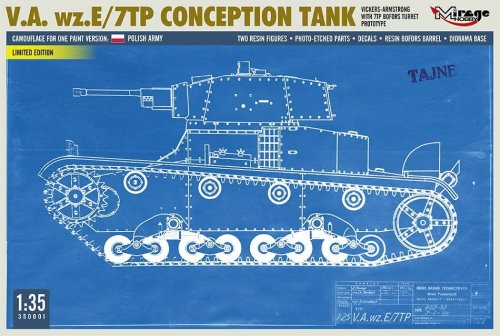 Przejdź do produktu Mirage 350001 - 1:35 Vickers-Armstrong wz.E/7TP Conception Tank