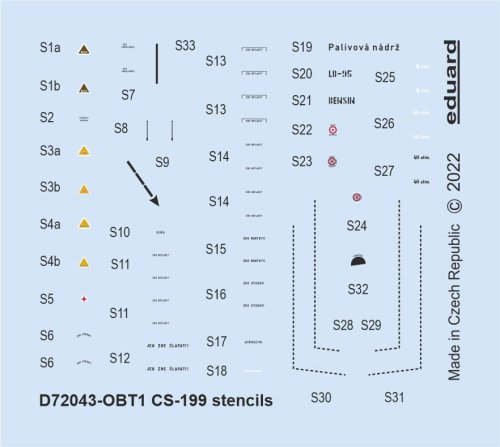 Przejdź do produktu Eduard D72043 - 1:72 CS-199 stencils