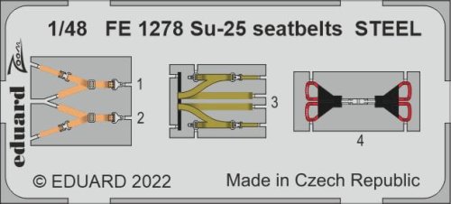 Przejdź do produktu Eduard FE1278 - 1:48 Su-25 seatbelts - Steel