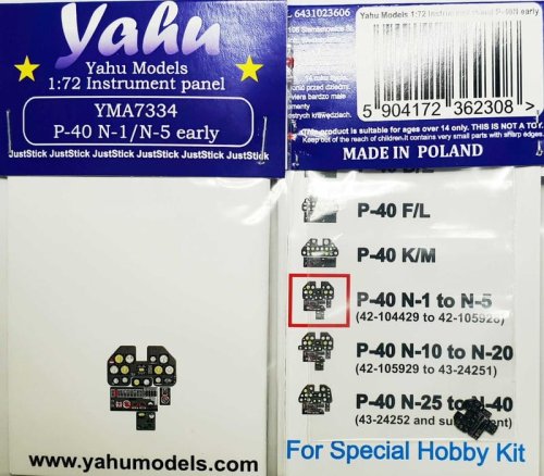 Przejdź do produktu Yahu YMA7334 - 1:72 P-40 N-1/N-5 early