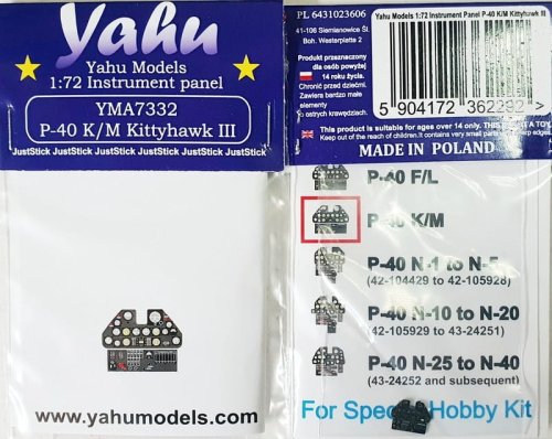 Przejdź do produktu Yahu YMA7332 - 1:72 P-40 K/M Kittyhawk III