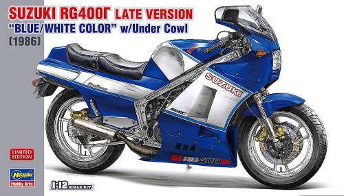 Przejdź do produktu Hasegawa 21739 - 1:12 Suzuki RG400 Late Version Blue/White Color w/Under Cowl