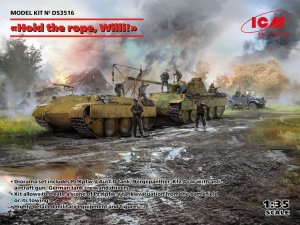 ICM DS3516 - 1:35 Hold the rope, Willie! Pz.Kpfw.V Ausf.D Panther, Bergepanther, Kfz.4 car with AA gun, tank crew & drivers
