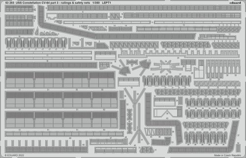 Przejdź do produktu Eduard 53283 - 1:350 USS Constellation CV-64 part 3 - railings & safety nets