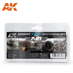 AK INTERACTIVE 2037 - Exhaust Stains Weathering Set - Air Series