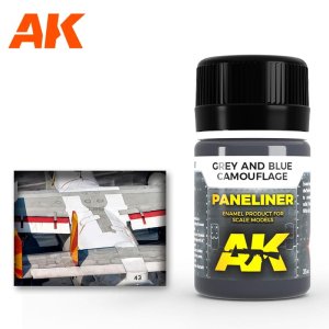 AK INTERACTIVE 2072 - Paneliner for Grey and Blue Camouflage