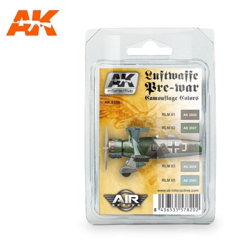 Przejdź do produktu AK INTERACTIVE 2320 - Luftwaffe Pre-war Camouflage Colors - Air Series