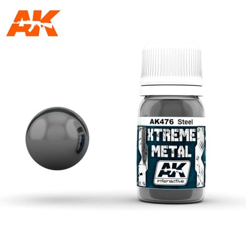 Przejdź do produktu AK INTERACTIVE 476 - Xtreme Metal - Steel - farba metaliczna 30 ml