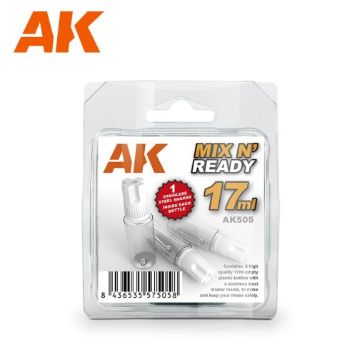 Przejdź do produktu AK INTERACTIVE 505 - Zestaw 6 pustych pojemniczków po 17 ml