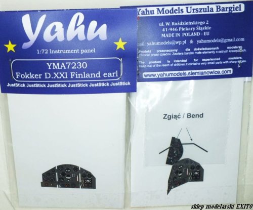 Przejdź do produktu YAHU YMA7230 - 1:72 Fokker DXXI Finland early tablica przyrządów