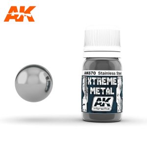AK INTERACTIVE 670 - Xtreme Metal - Stainless Steel - farba metaliczna 30 ml