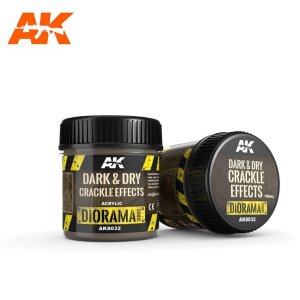AK INTERACTIVE 8032 - Dark & Dry Crackle Effects 100 ml - Diorama Series