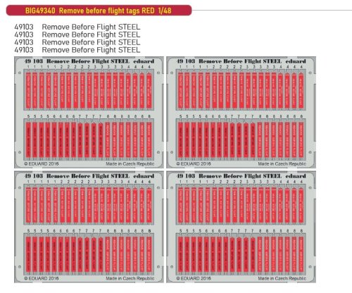 Przejdź do produktu Eduard BIG49340 - 1:48 Remove before flight tags RED