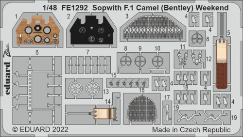 Przejdź do produktu Eduard FE1292 - 1:48 Sopwith F.1 Camel (Bentley) Weekend