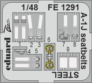 Przejdź do produktu Eduard FE1291 - 1:48 A-1J seatbelts - Steel