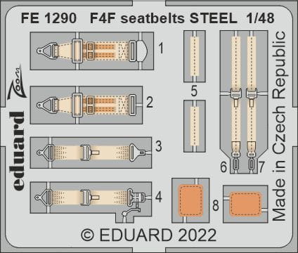 Przejdź do produktu Eduard FE1290 - 1:48 F4F seatbelts - Steel