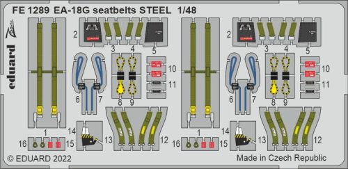 Przejdź do produktu Eduard FE1289 - 1:48 EA-18G seatbelts - Steel