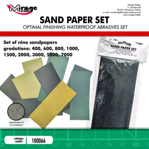 Przejdź do produktu Mirage 100064 - Zestaw papierów ściernych 9 sztuk