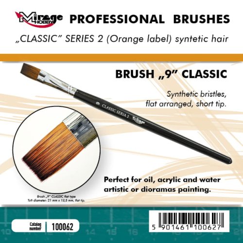 Przejdź do produktu Mirage 100062 - Pędzel płaski Classic Seria 2 rozmiar 9