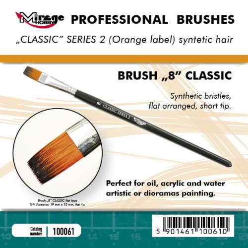 Przejdź do produktu Mirage 100061 - Pędzel płaski Classic Seria 2 rozmiar 8