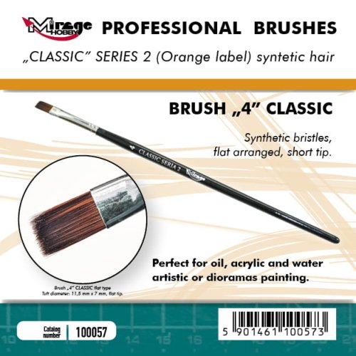 Przejdź do produktu Mirage 100057 - Pędzel płaski Classic Seria 2 rozmiar 4