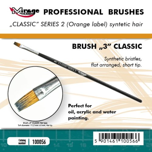 Przejdź do produktu Mirage 100056 - Pędzel płaski Classic Seria 2 rozmiar 3