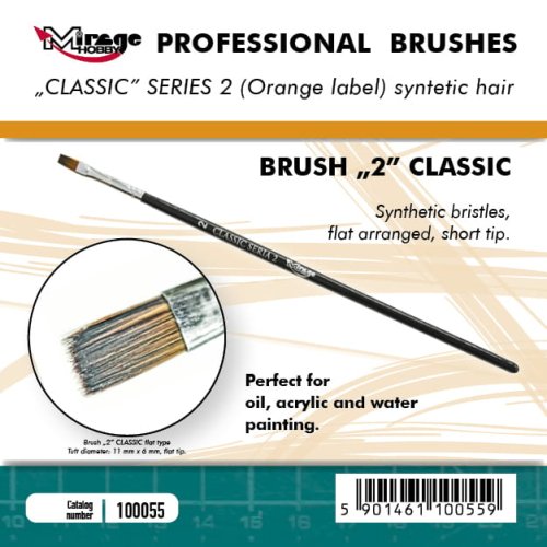 Przejdź do produktu Mirage 100055 - Pędzel płaski Classic Seria 2 rozmiar 2