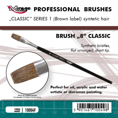 Przejdź do produktu Mirage 100049 - Pędzel płaski Classic Seria 1 rozmiar 8