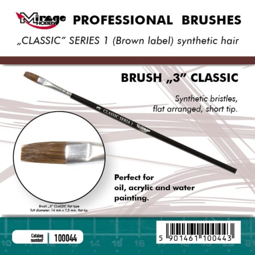 Przejdź do produktu Mirage 100044 - Pędzel płaski Classic Seria 1 rozmiar 3