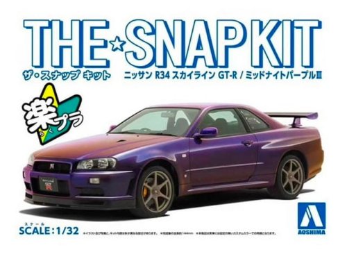 Przejdź do produktu Aoshima 06252 - 1:32 Nissan R34 Skyline GT-R Midnight Purple Snapkit