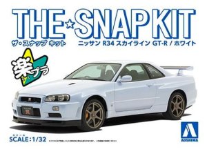 Aoshima 06251 - 1:32 Nissan R34 Skyline GT-R White Snapkit