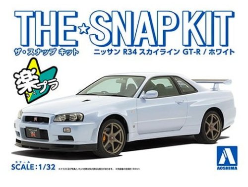 Przejdź do produktu Aoshima 06251 - 1:32 Nissan R34 Skyline GT-R White Snapkit