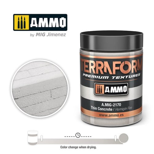 Przejdź do produktu Ammo Mig 2170 - Thin Concrete - Terraform Premium Textures 100 ml