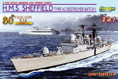 Przejdź do produktu Dragon 7133 - 1:700 HMS Sheffield Type 42 Destroyer Batch 1 Falklands War 30th Anniversary