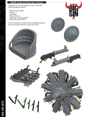Przejdź do produktu Eduard SIN64890 - 1:48 Sopwith Camel Bentley engine