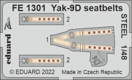 Przejdź do produktu Eduard FE1301 - 1:48 Yak-9D seatbelts - Steel