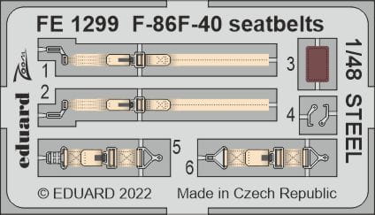 Przejdź do produktu Eduard FE1299 - 1:48 F-86F-40 seatbelts - Steel