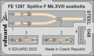 Eduard FE1297 - 1:48 Spitfire F Mk.XVIII seatbelts - Steel