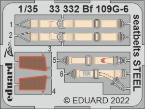 Eduard 33332 - 1:35 Bf 109G-6 seatbelts - Steel