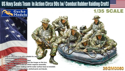 Przejdź do produktu Gecko Models 35GM0060 - 1:35 US Navy Seals Team in Action Circa 90s w/Combat Rubber Raiding Craft