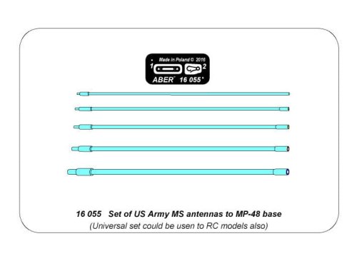 Przejdź do produktu ABER 16055 - 1:16 Set of US Army MS antennas to MP-48 base