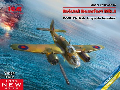 Przejdź do produktu ICM 48310 - 1:48 Bristol Beaufort Mk.I WWII British Torpedo-Bomber
