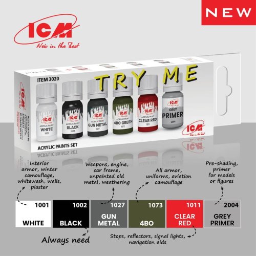 Przejdź do produktu ICM 3020 - Zestaw farb Try Me