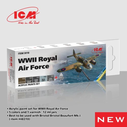 Przejdź do produktu ICM 3018 - Zestaw farb WWII Royal Air Force