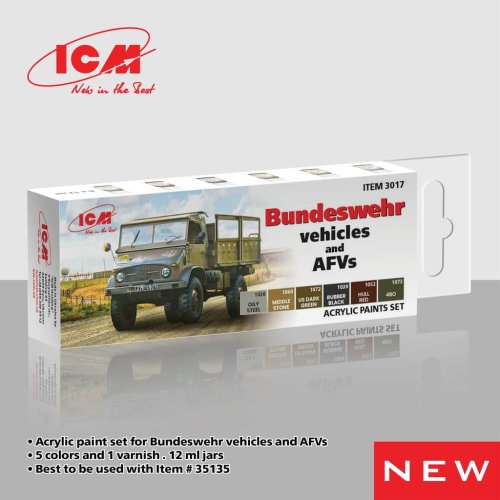 Przejdź do produktu ICM 3017 - Zestaw farb Bundeswehr vehicles and AFVs
