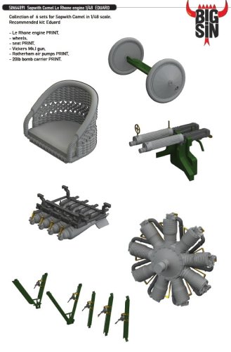 Przejdź do produktu Eduard SIN64891 - 1:48 Sopwith Camel Le Rhone engine